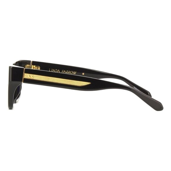 New LINDA FARROW Brady Black Square LFL1501 Sun C1 Sunglasses Women - Picture 3 of 4